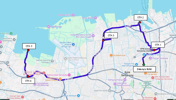 Field trip route map